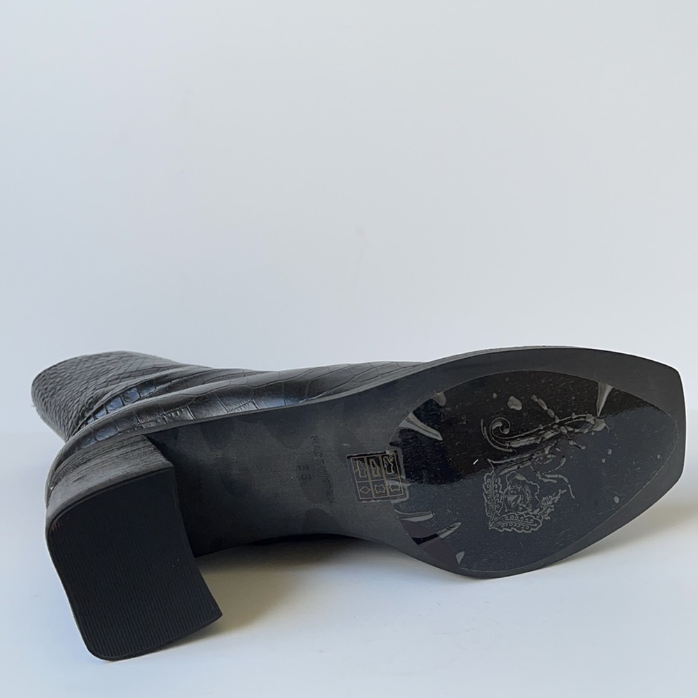 Free People Margaux Croc Embossed Leather Booties - Picture 7 of 10